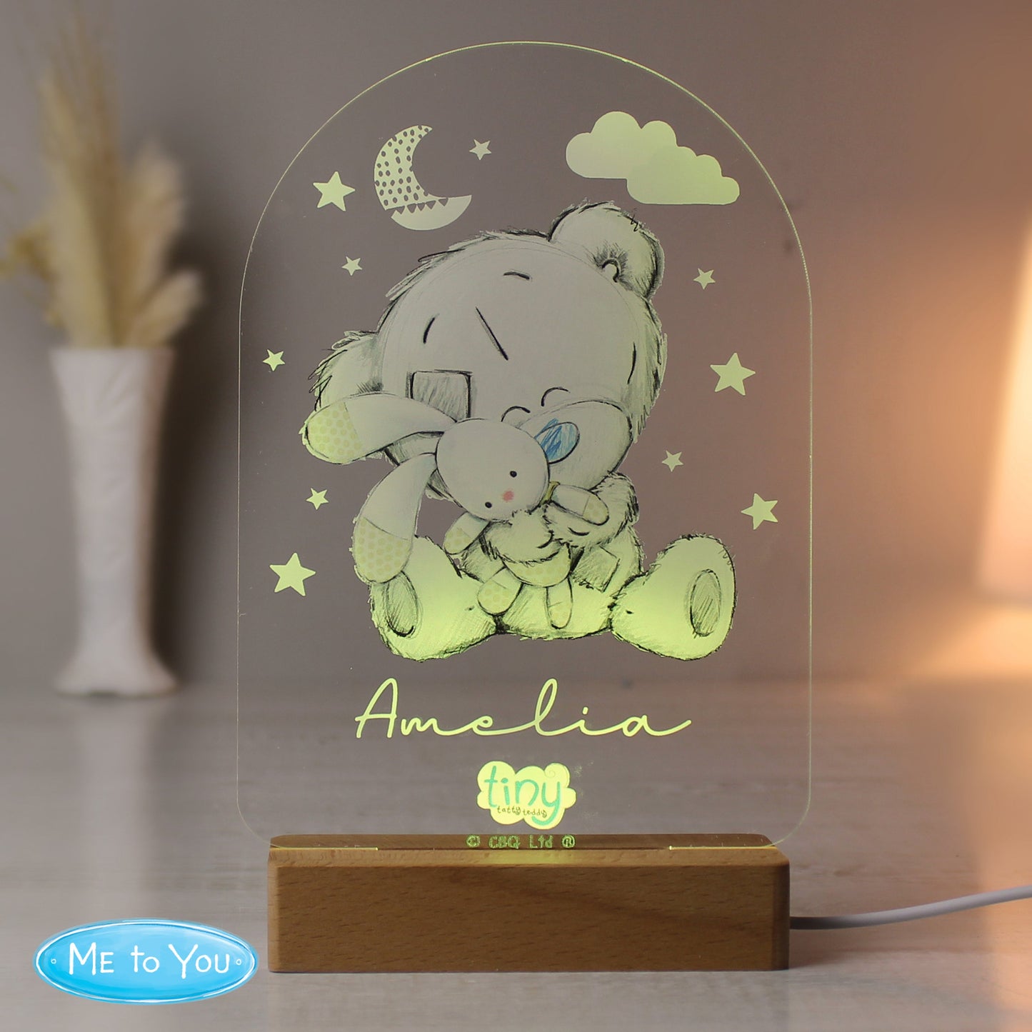 Personalised Tiny Tatty Teddy Wooden Based LED Light: 8 - LED Lighting