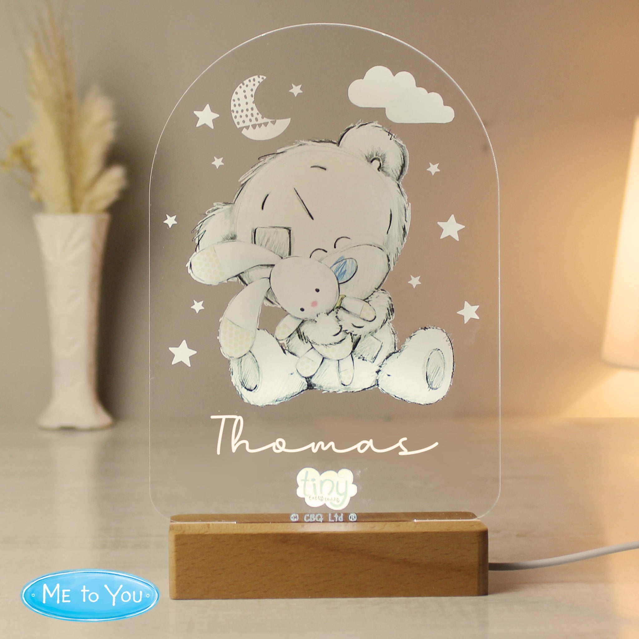 Personalised Tiny Tatty Teddy Wooden Based LED Light: 9 - LED Lighting