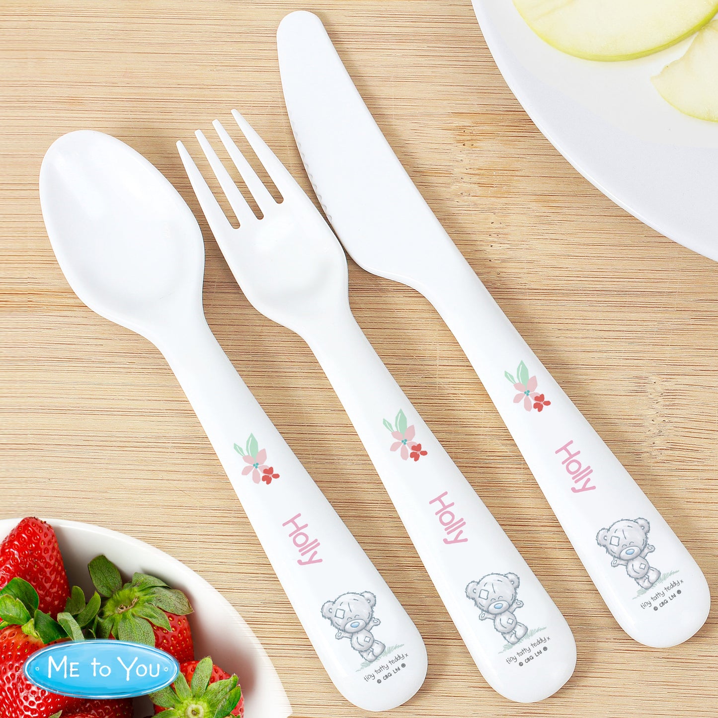 Personalised Tiny Tatty Teddy Woodland Animal Cutlery Set: 1 - Cutlery Sets