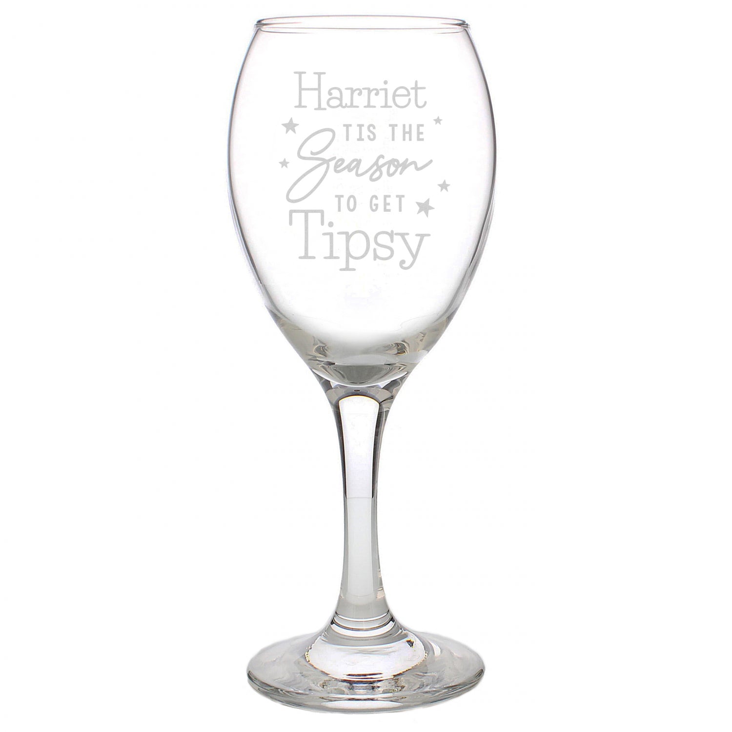 Personalised Tis The Season To Get Tipsy Season Wine Glass: 4 - Wine Glasses By Gift Moments