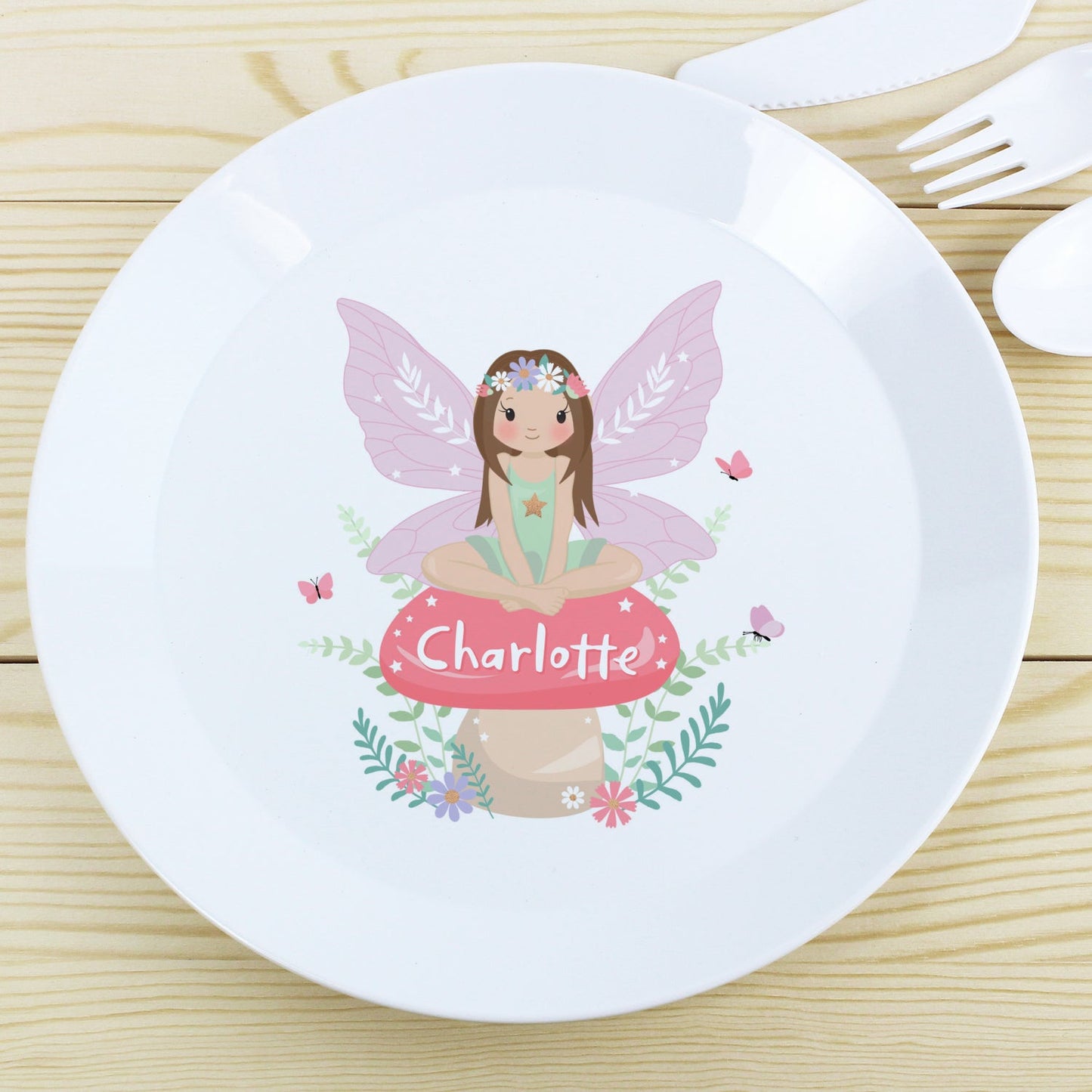 Personalised Toadstool Fairy Plastic Plate: 2 - Tableware By Gift Moments