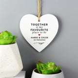 Personalised Together Is My Favourite Place Wooden Heart Decoration: 2 - Decorations By Gift Moments