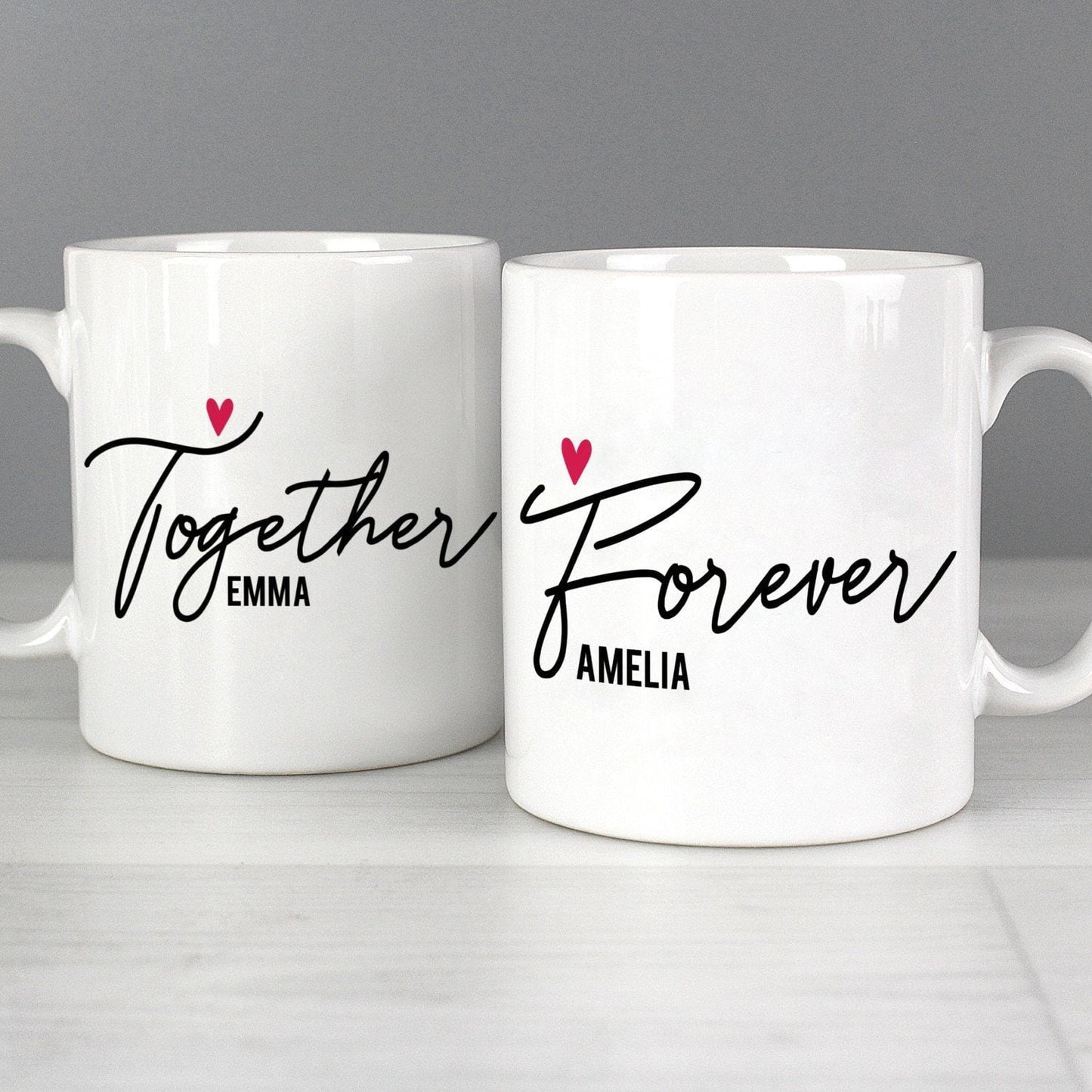 Personalised Together Forever Mug Set: 2 - Mugs By Gift Moments