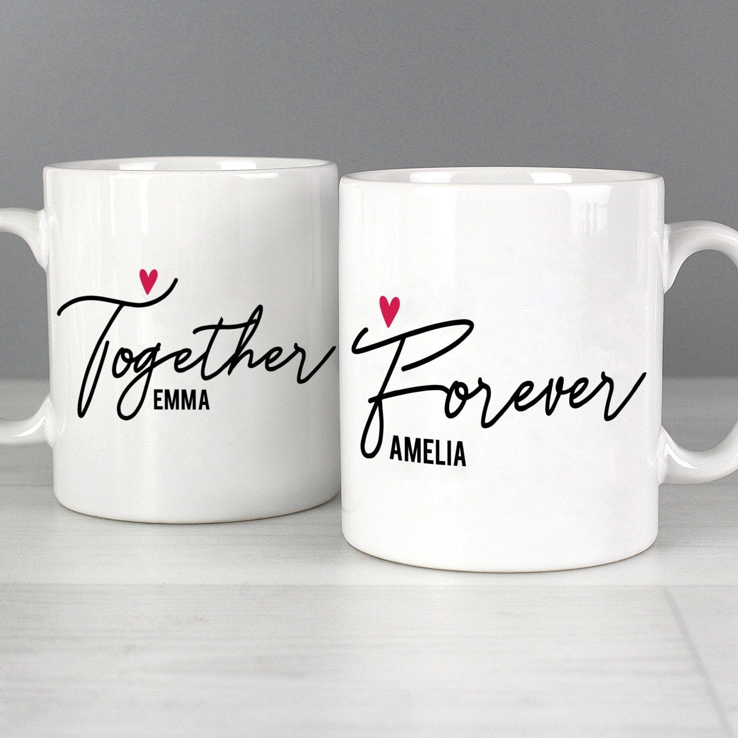 Personalised Together Forever Mug Set: 2 - Mugs By Gift Moments