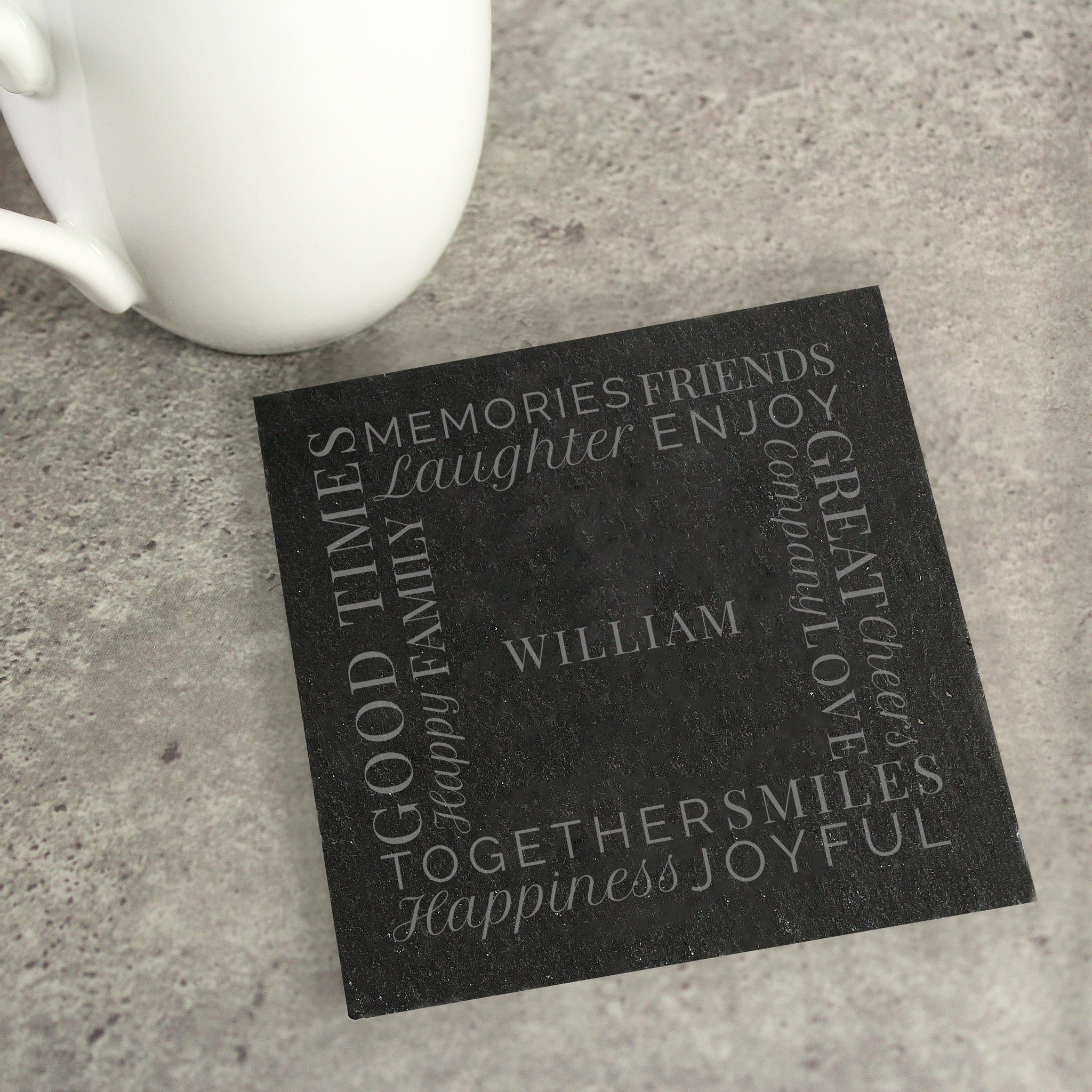 Personalised ’Together’ Single Slate Coaster: 1 - Coasters By Gift Moments