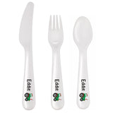 Personalised Tractor 3 Piece Plastic Cutlery Set: 4 - Cutlery Sets By Gift Moments