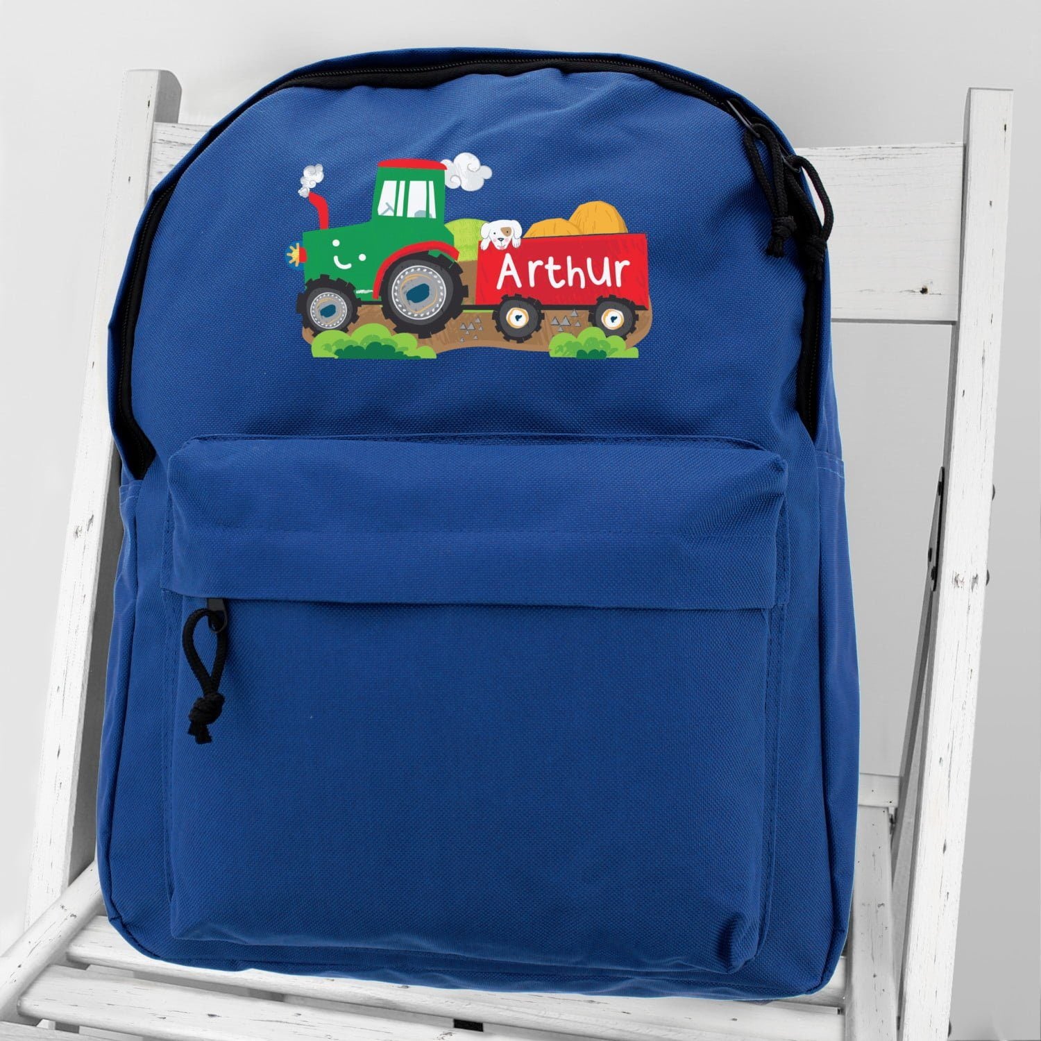 Personalised Tractor Blue Backpack: 2 - Kids Bags By Gift Moments