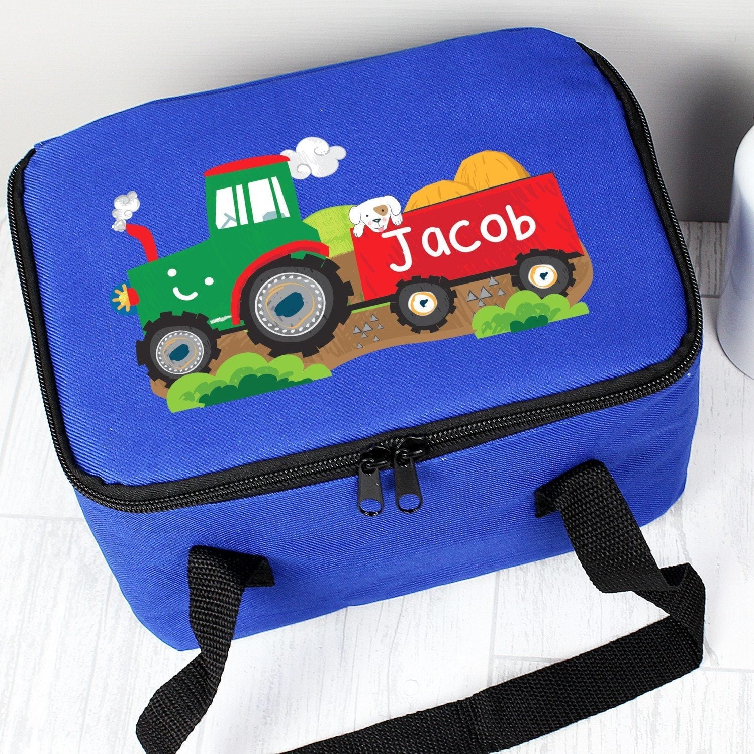 Personalised Tractor Blue Lunch Bag - Shop Lunch Boxes & Bags At Gift Moments - 1