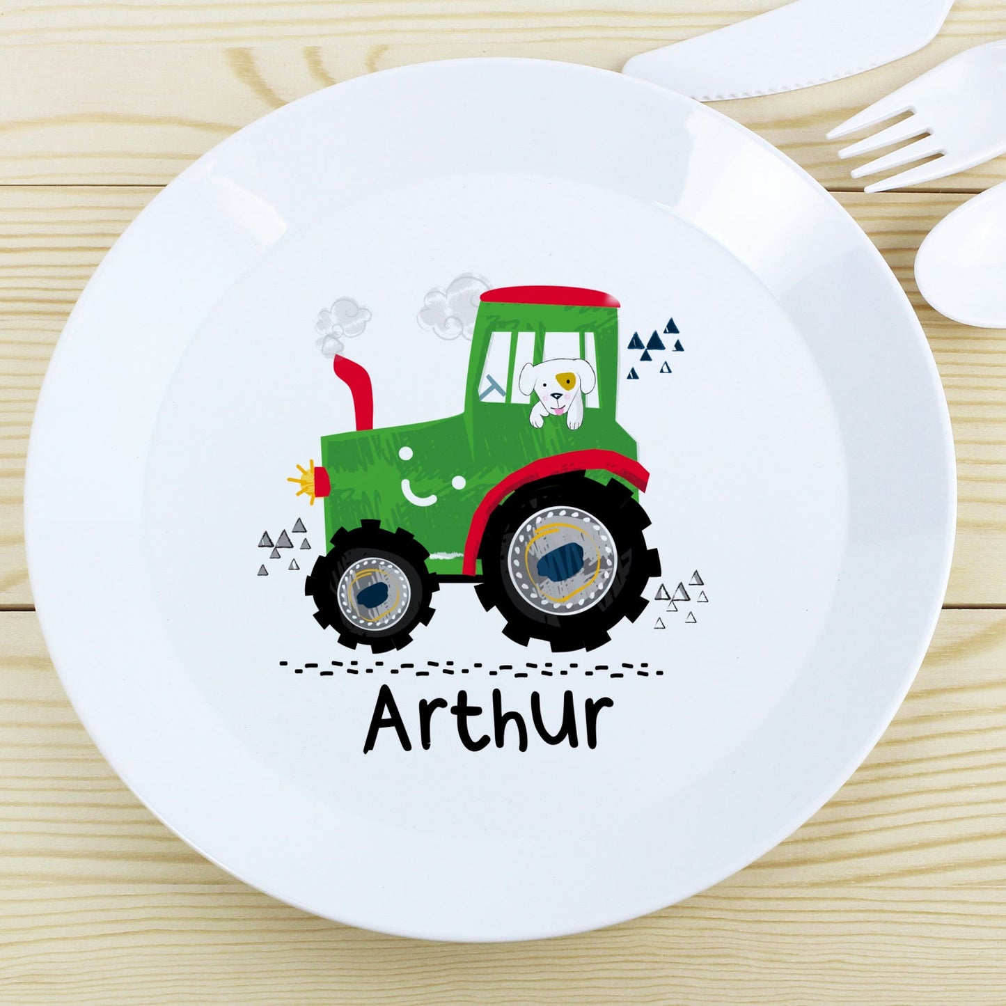 Personalised Tractor Plastic Plate: 1 - Tableware By Gift Moments
