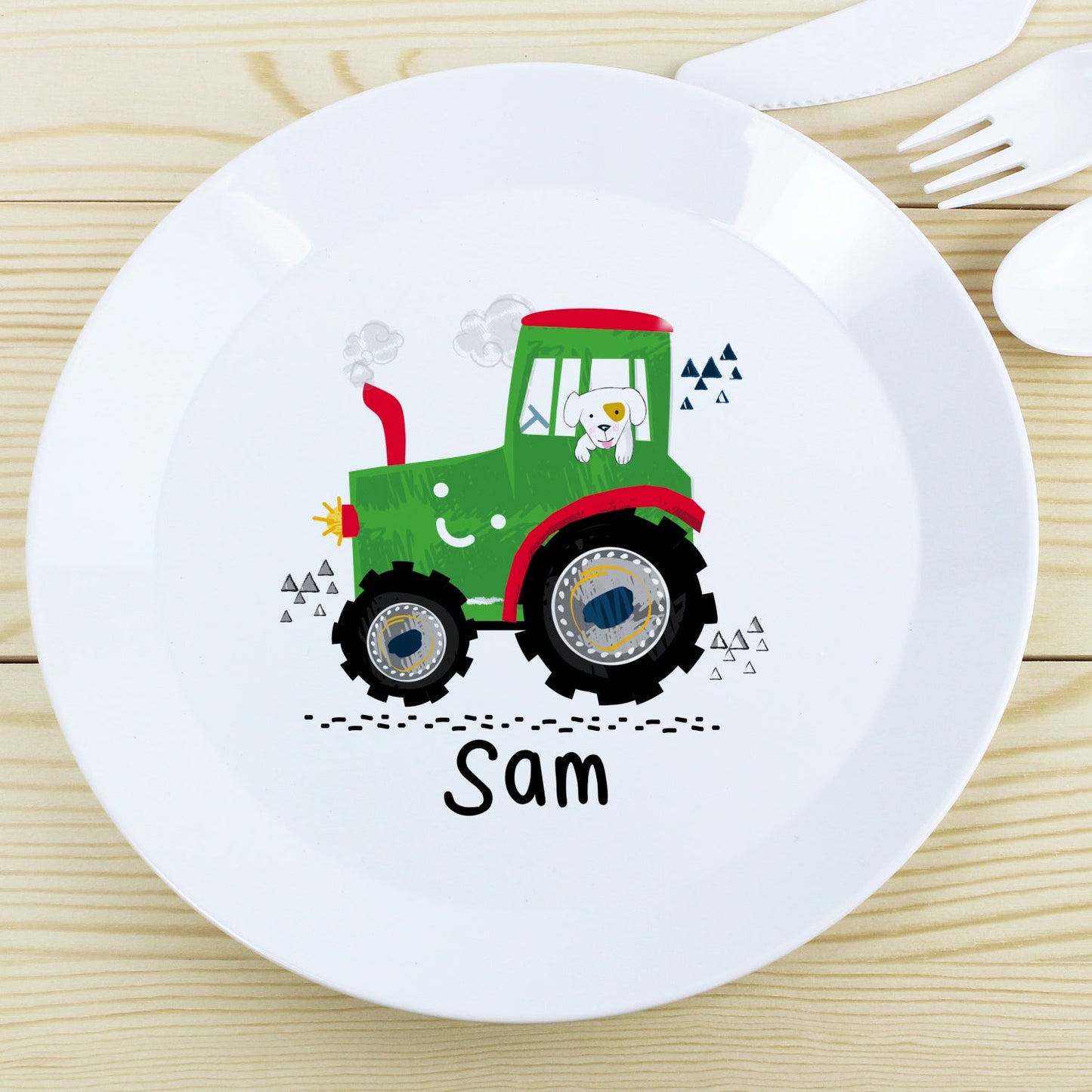 Personalised Tractor Plastic Plate: 2 - Tableware By Gift Moments
