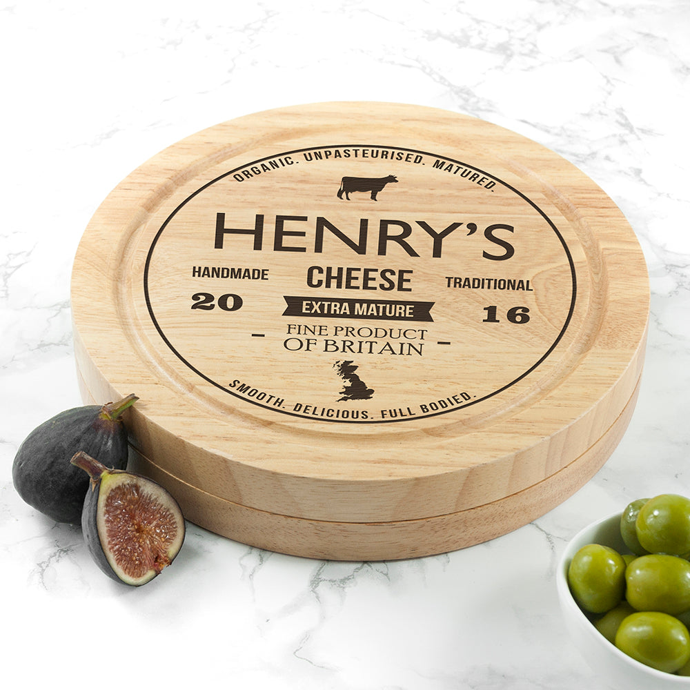 Personalised Traditional Brand Cheese Board Set: 5 - Cheese Boards By Gift Moments