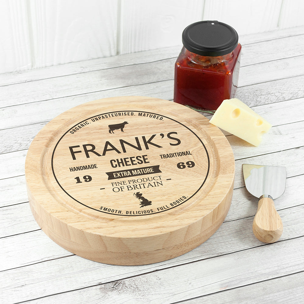 Personalised Traditional Brand Cheese Board Set: 3 - Cheese Boards By Gift Moments
