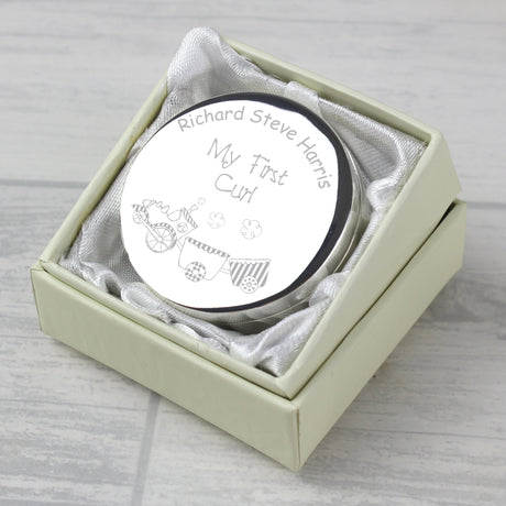 Personalised Train My First Curl Trinket Box: 6 - Trinket Boxes By Gift Moments