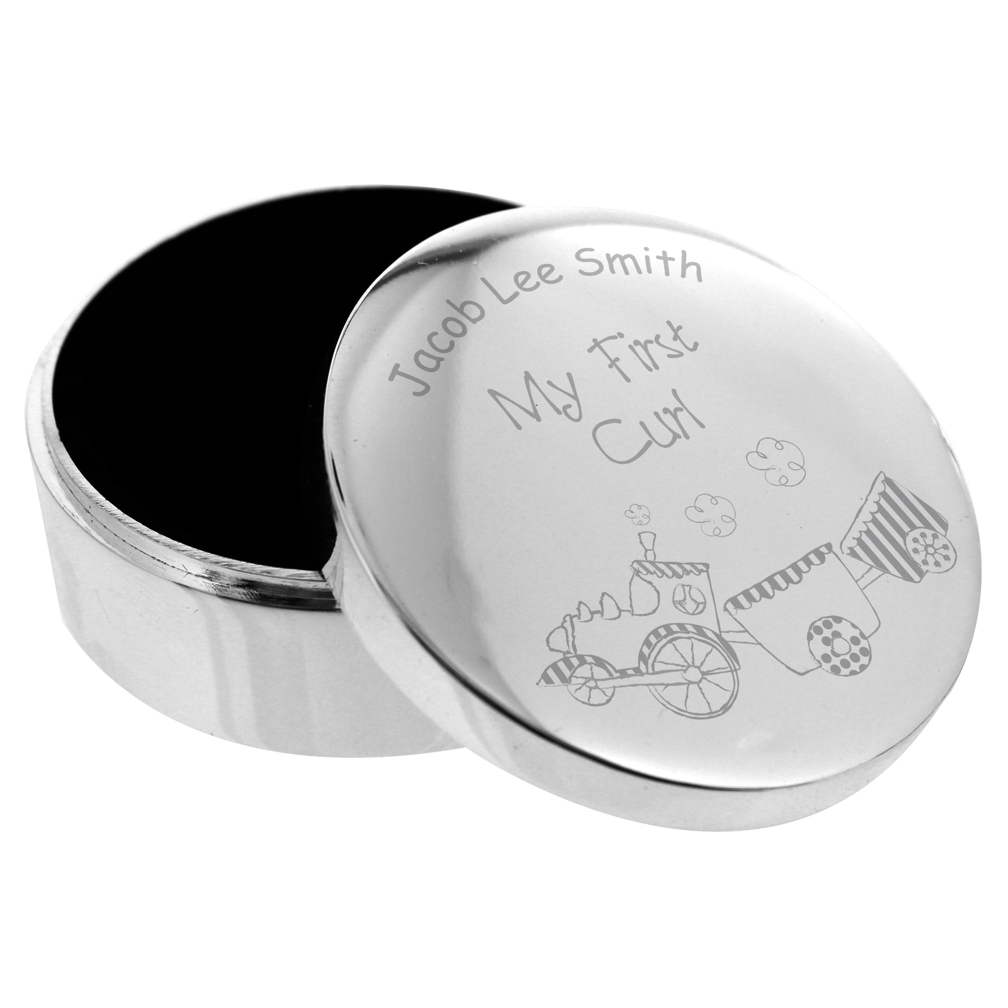 Personalised Train My First Curl Trinket Box: 3 - Trinket Boxes By Gift Moments