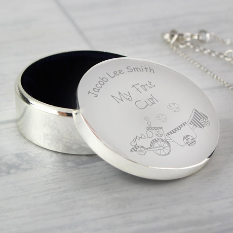 Personalised Train My First Curl Trinket Box: 2 - Trinket Boxes By Gift Moments
