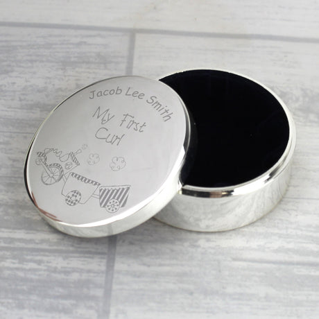 Personalised Train My First Curl Trinket Box: 4 - Trinket Boxes By Gift Moments