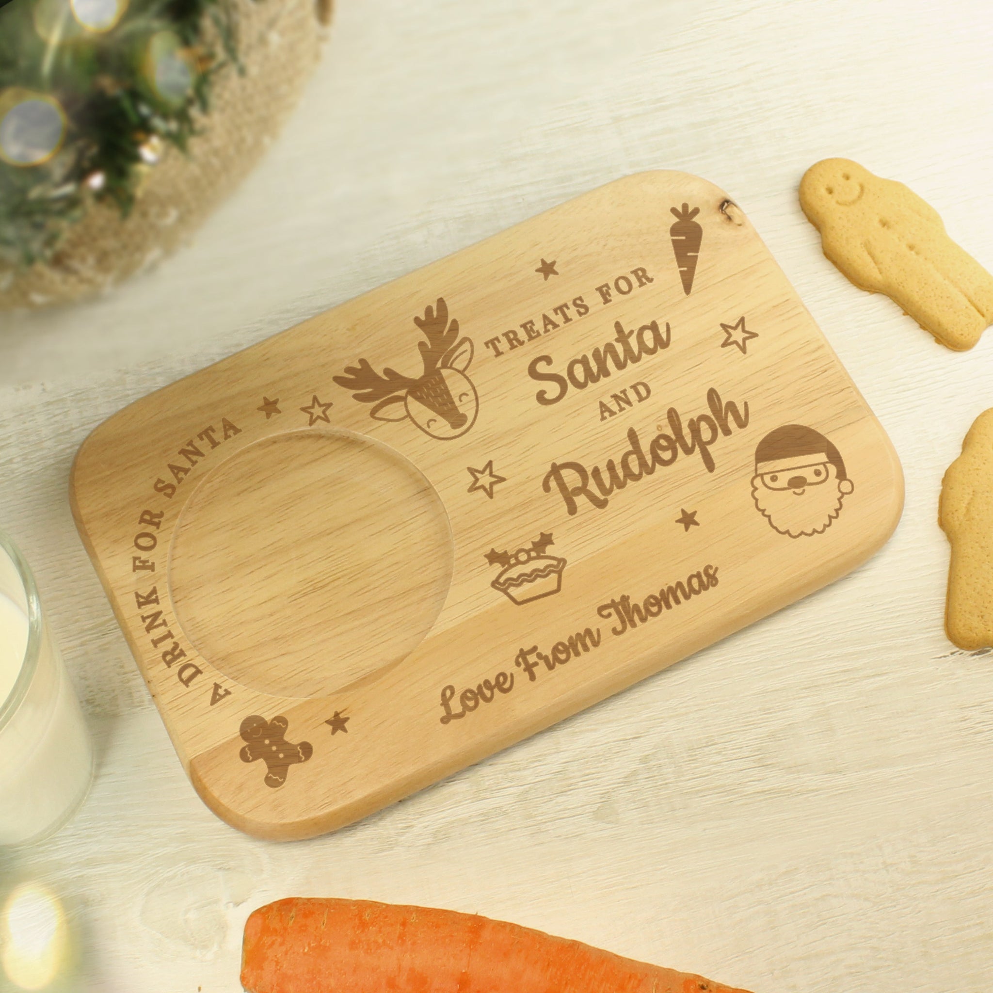 Personalised Treats for Santa Coaster Tray: 3 - Coasters By Gift Moments