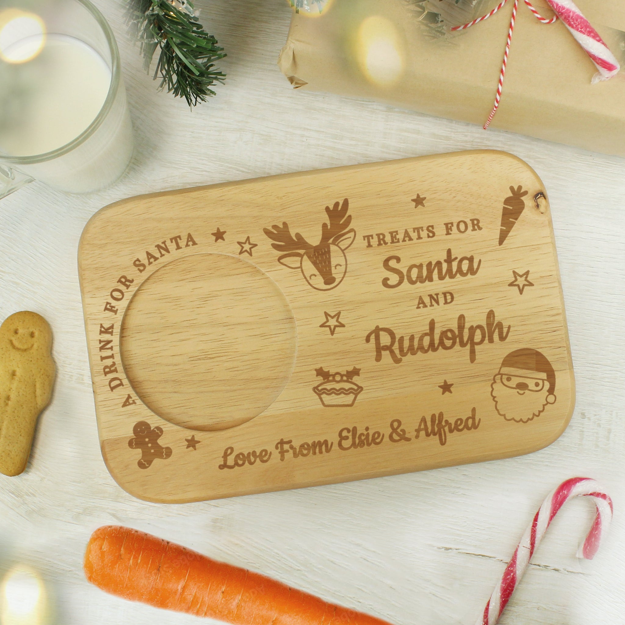 Personalised Treats for Santa Coaster Tray: 2 - Coasters By Gift Moments