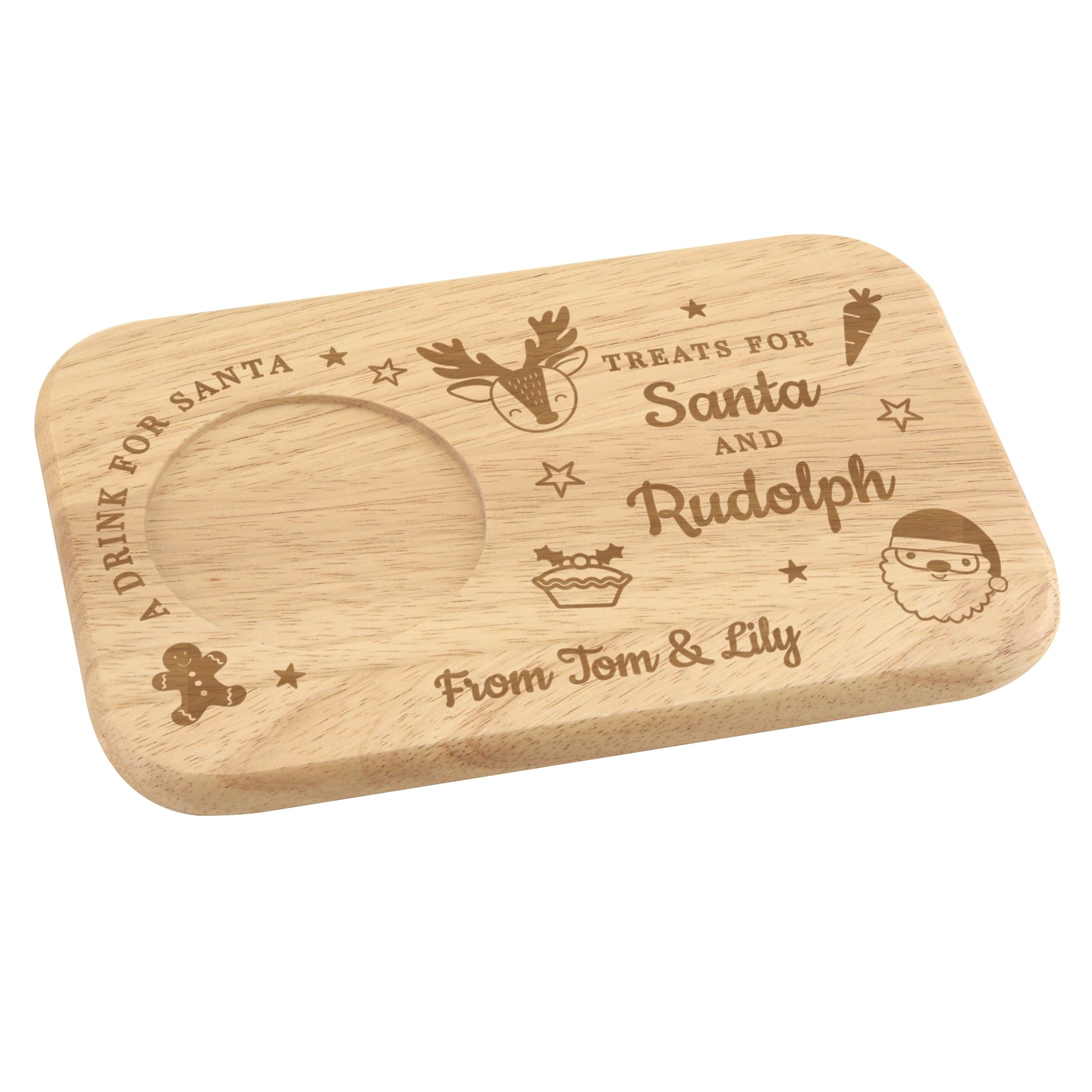 Personalised Treats for Santa Coaster Tray: 4 - Coasters By Gift Moments