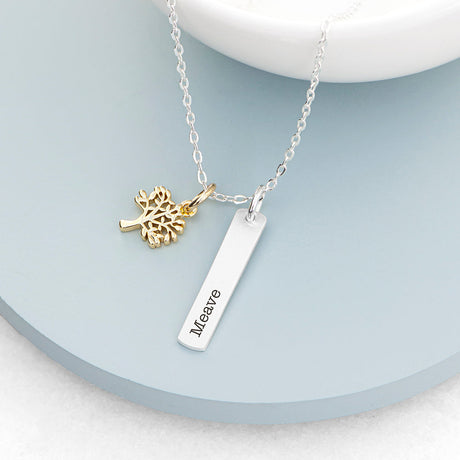 Personalised Tree of Life Bar Necklace: 3 - Necklaces By Gift Moments