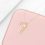 Personalised Tree of Life Bar Necklace: 1 - Gold - Necklaces By Gift Moments