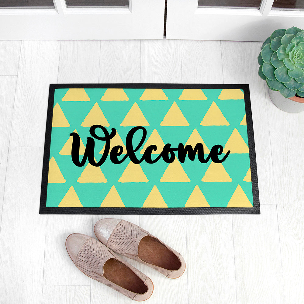 Personalised Triangle Pattern Doormat: 2 - Doormats By Gift Moments
