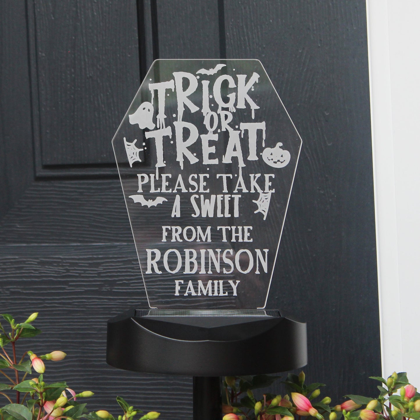 Personalised Trick or Treat Halloween Solar Light: 2 - Solar Lights By Gift Moments