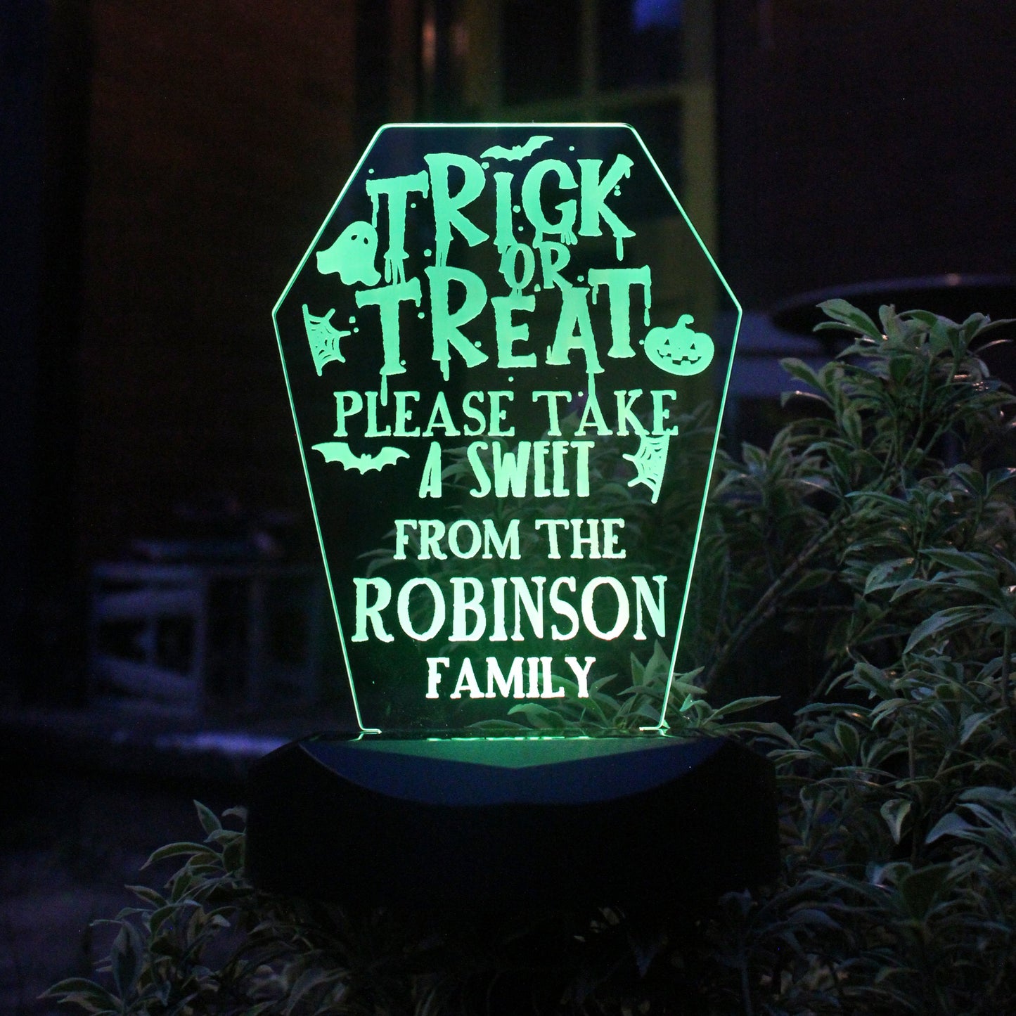 Personalised Trick or Treat Halloween Solar Light: 8 - Solar Lights By Gift Moments