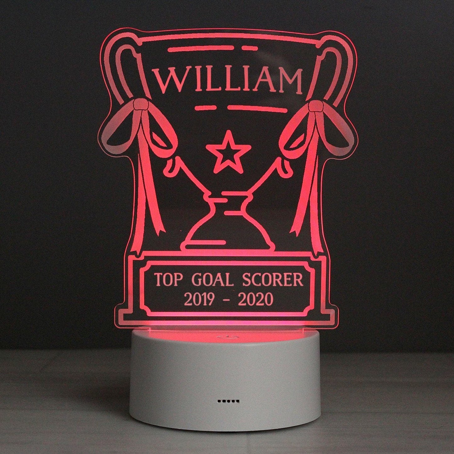 Personalised Trophy LED Colour Changing Night Light: 4 - LED Lighting By Gift Moments