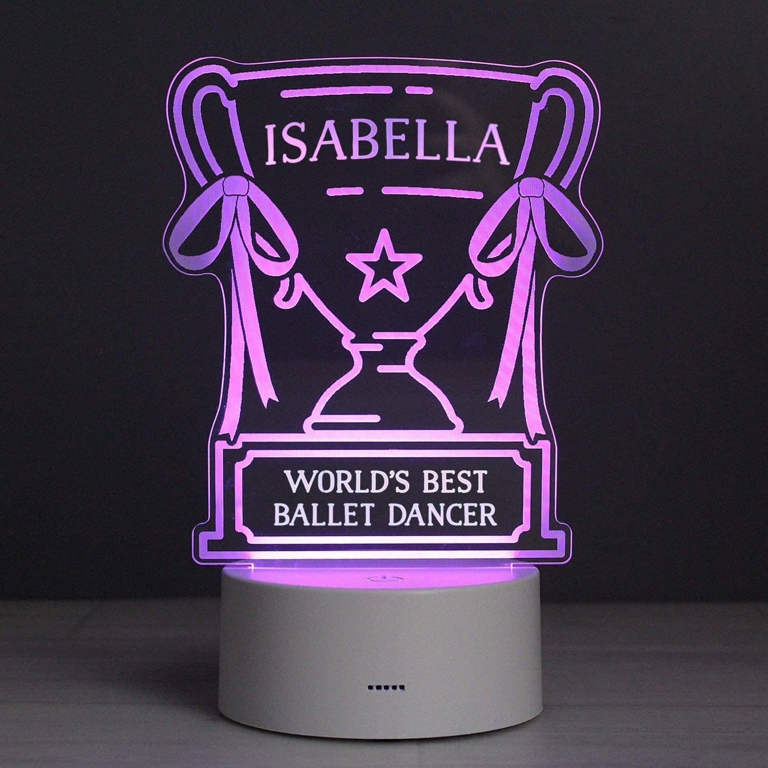 Personalised Trophy LED Colour Changing Night Light: 5 - LED Lighting By Gift Moments