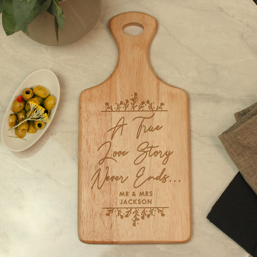 Personalised True Love Story Wooden Paddle Board - Shop Chopping Boards At Gift Moments - 3