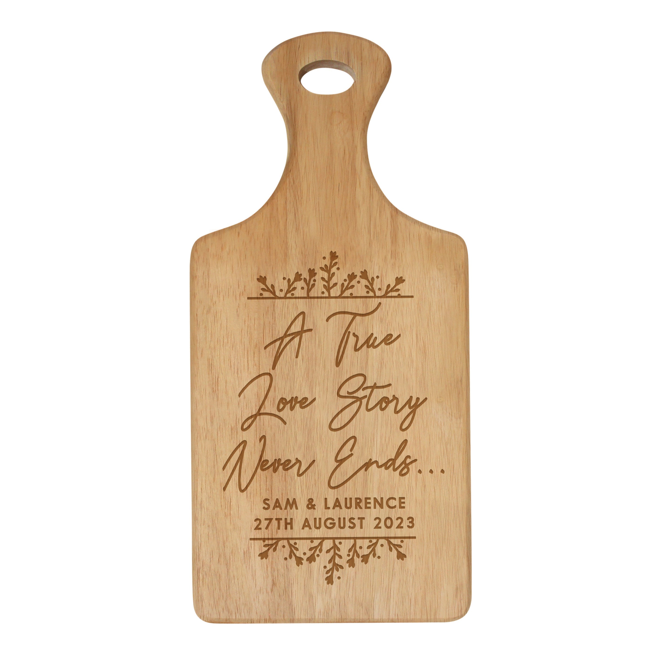 Personalised True Love Story Wooden Paddle Board - Shop Chopping Boards At Gift Moments - 4