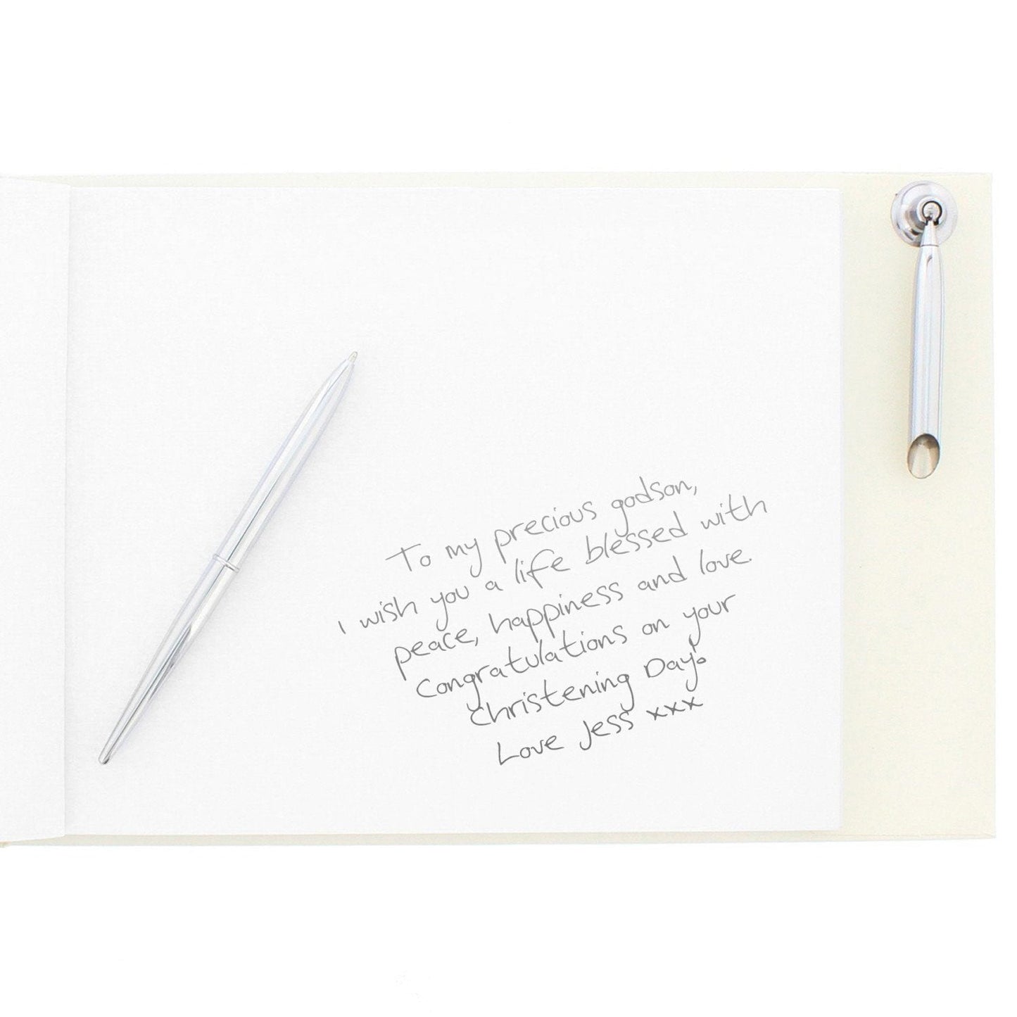 Personalised ’Truly Blessed’ Christening Hardback Guest Book & Pen: 4 - Guest Books By Gift Moments