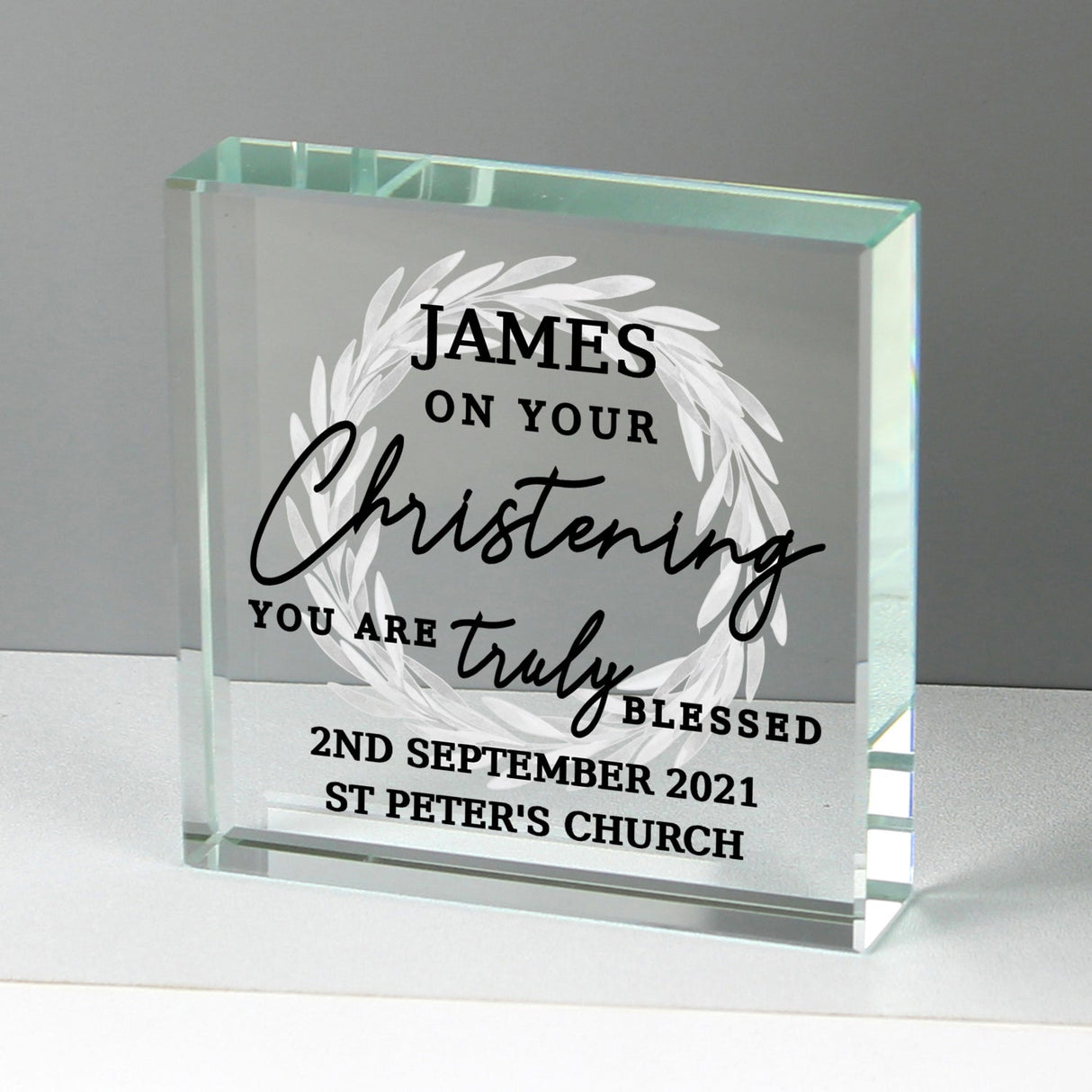 Personalised ’Truly Blessed’ Crystal Token: 2 - Crystal Tokens By Gift Moments