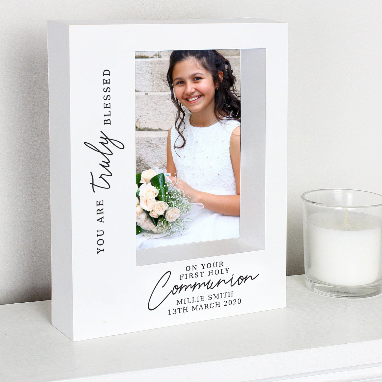 Personalised ’Truly Blessed’ First Holy Communion 5x7 Box Photo Frame: 2 - Photo Frames By Gift Moments