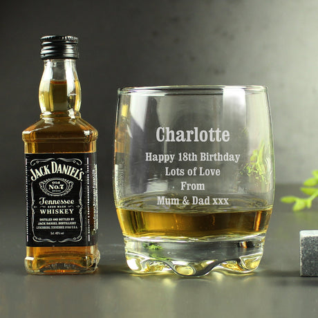 Personalised Tumbler and Whiskey Miniature Set: 8 - Alcohol Sets By Gift Moments
