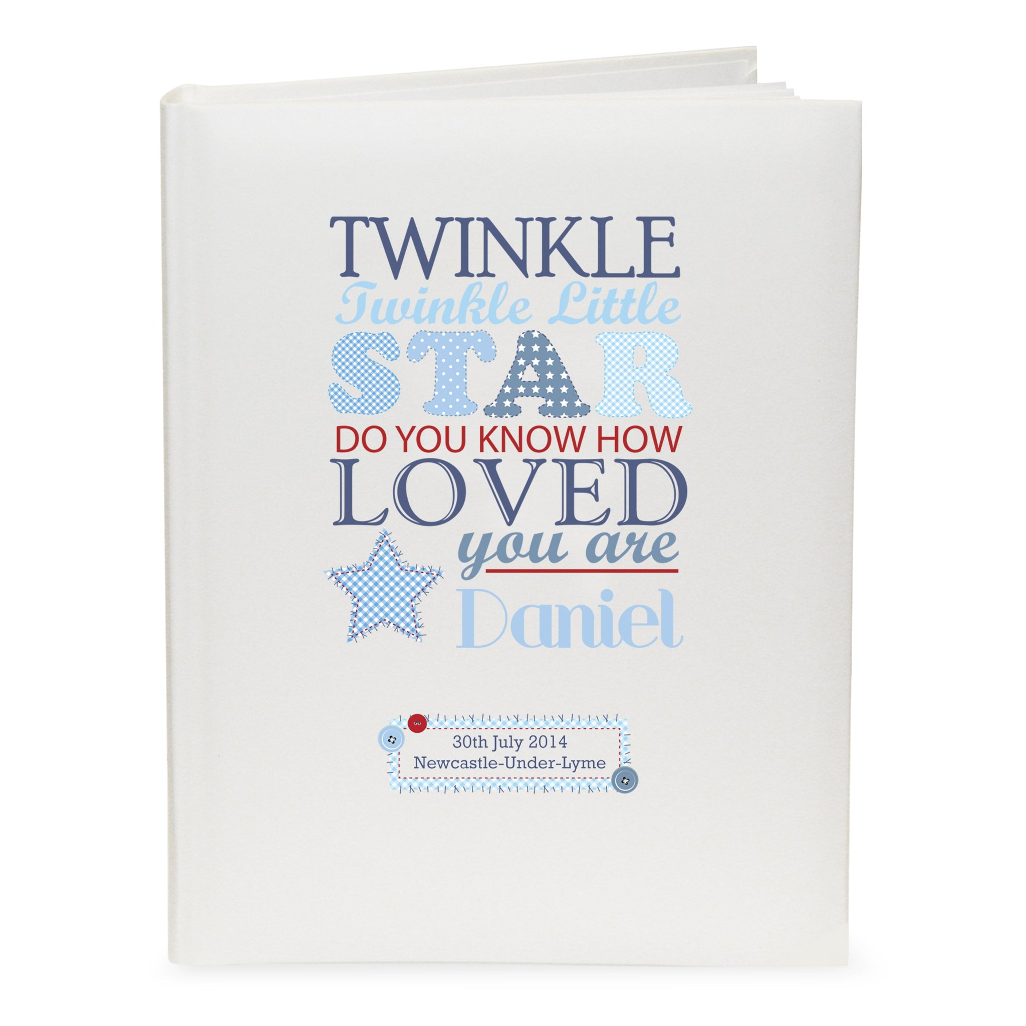 Personalised Twinkle Boys Traditional Photo Album: 2 - Photo Albums By Gift Moments