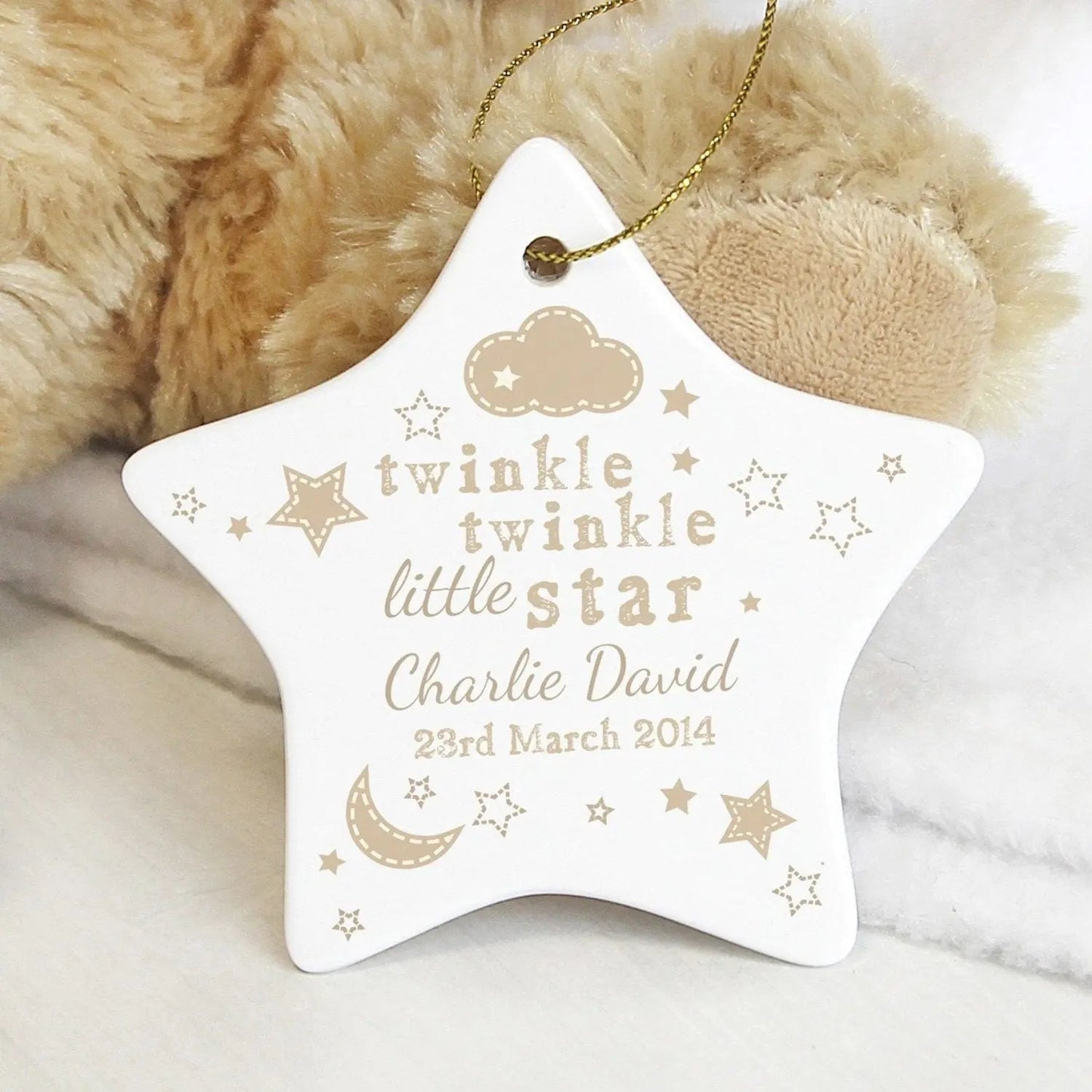 Personalised Twinkle Twinkle Ceramic Star Decoration: 1 - Decorations By Gift Moments