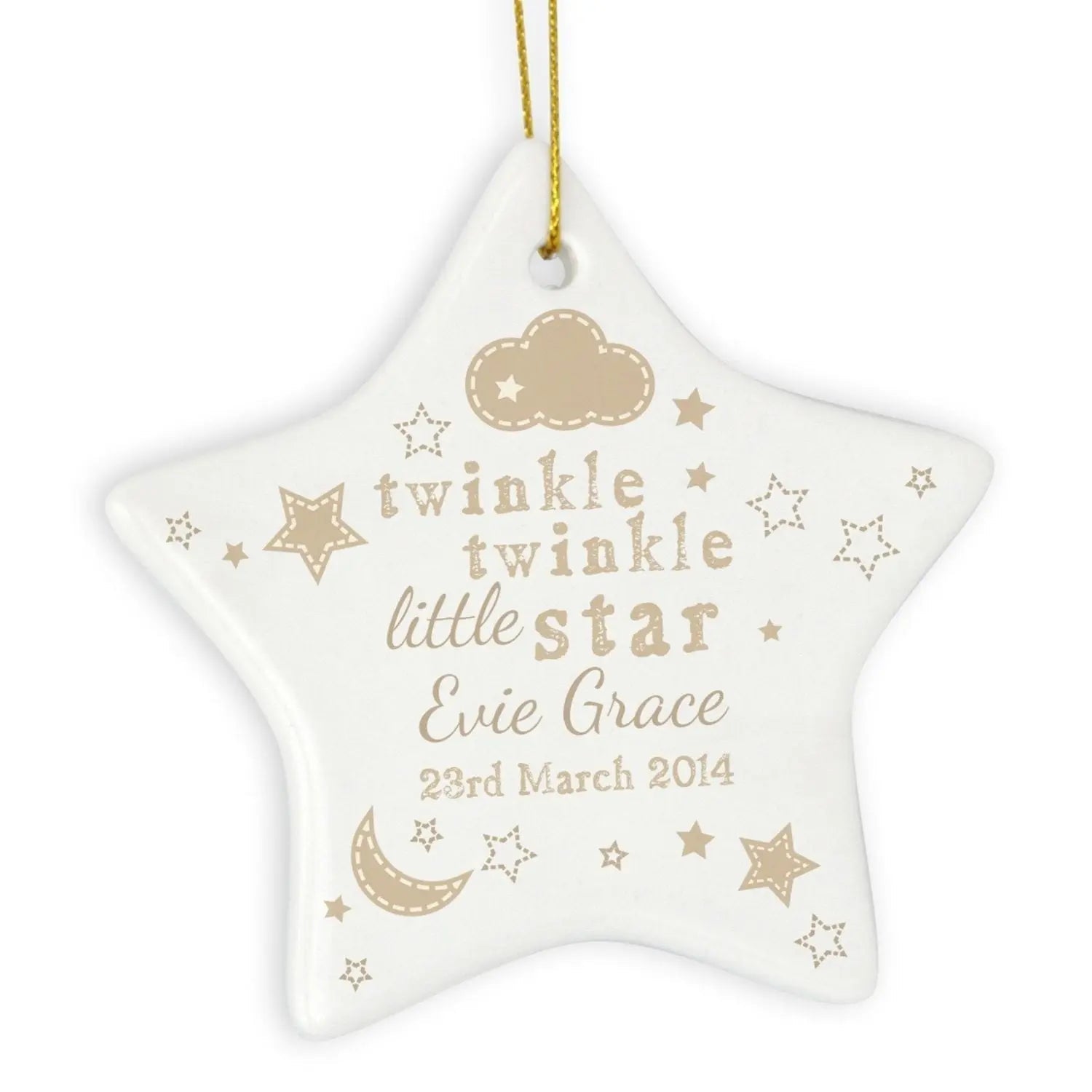 Personalised Twinkle Twinkle Ceramic Star Decoration: 2 - Decorations By Gift Moments