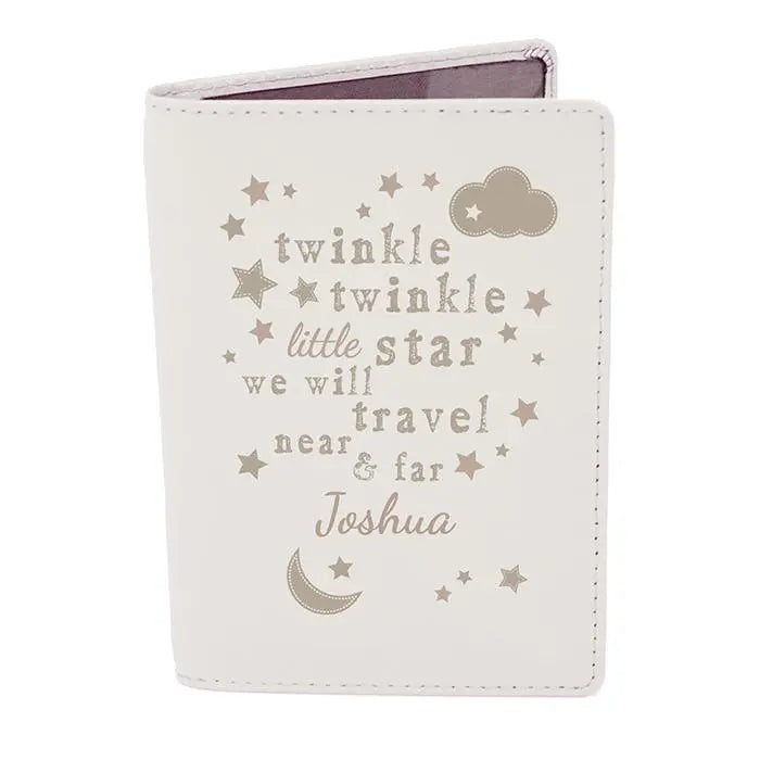 Personalised Twinkle Twinkle Cream Passport Holder: 2 - Passport Holders By Gift Moments