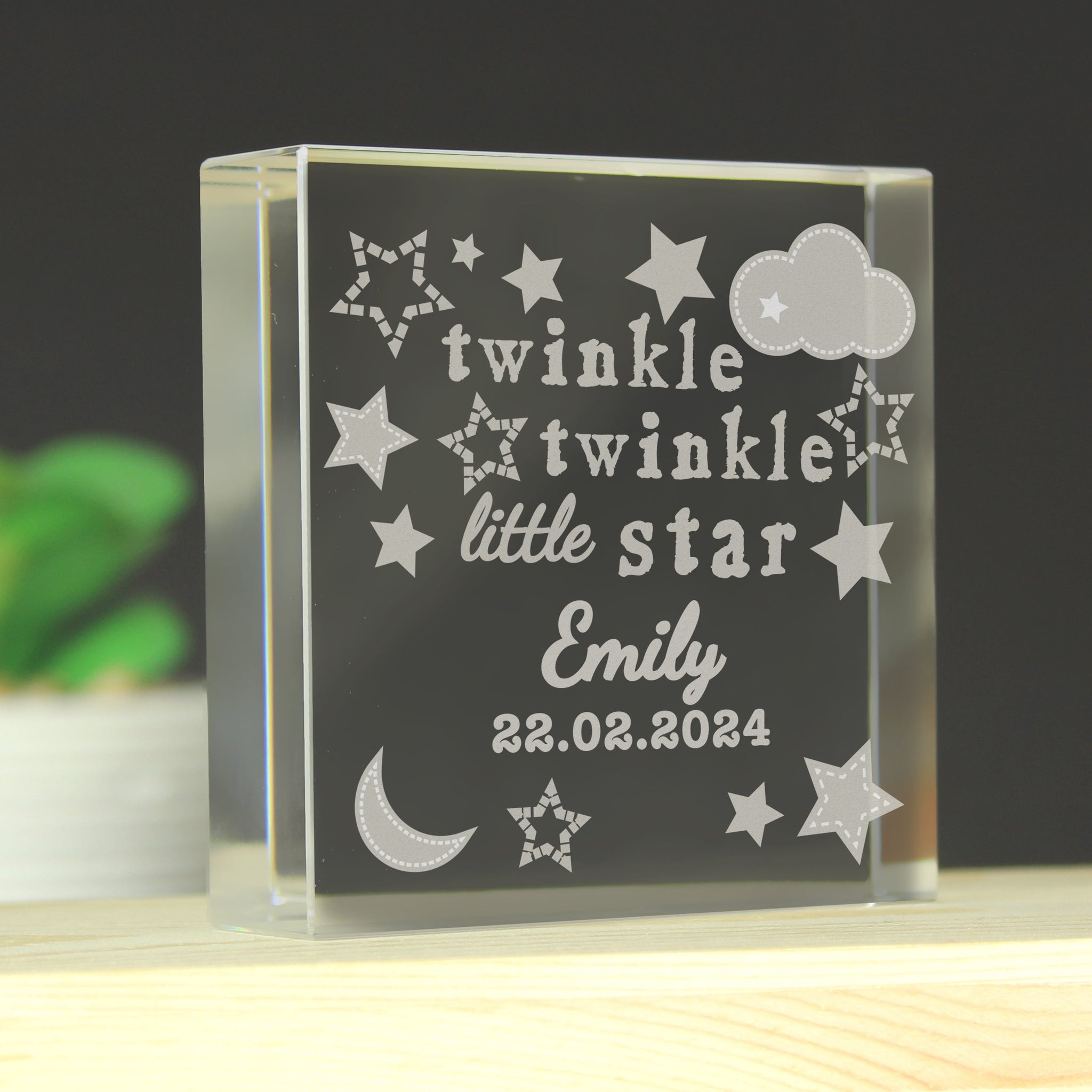 Personalised Twinkle Twinkle Crystal Token: 4 - Crystal Tokens By Gift Moments