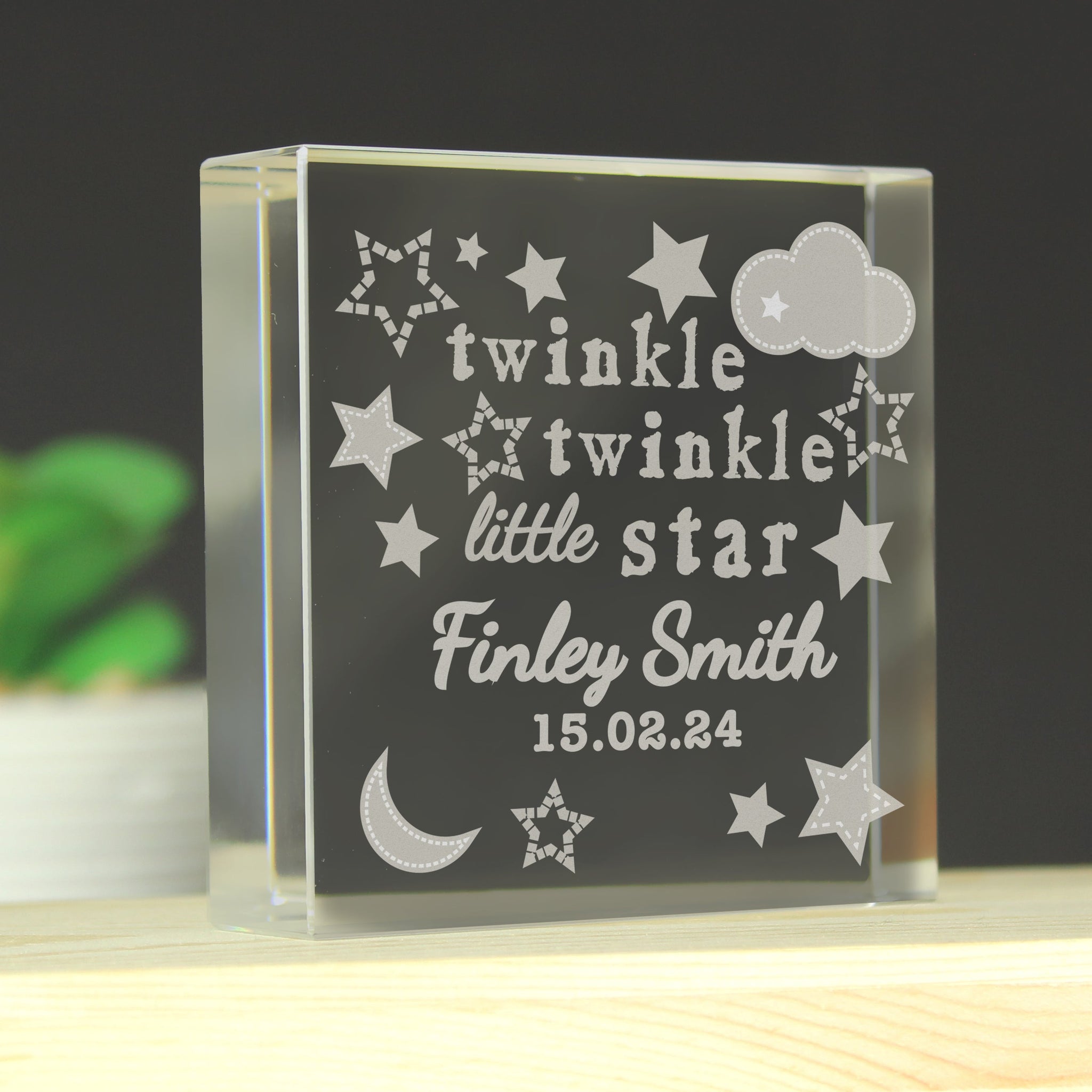 Personalised Twinkle Twinkle Crystal Token: 1 - Crystal Tokens By Gift Moments