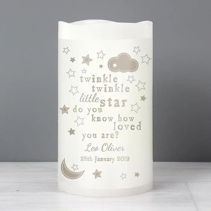 Personalised Twinkle Twinkle Nightlight LED Candle: 2 - LED Lighting By Gift Moments