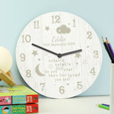 Personalised Twinkle Twinkle Nursery Wooden Clock: 1 - Clocks By Gift Moments