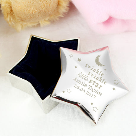 Personalised Twinkle Twinkle Star Trinket Box: 1 - Trinket Boxes By Gift Moments