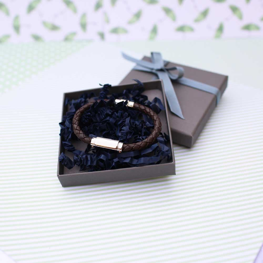 Personalised Twisted Mens Leather Bracelets: 2 - Bracelets By Gift Moments