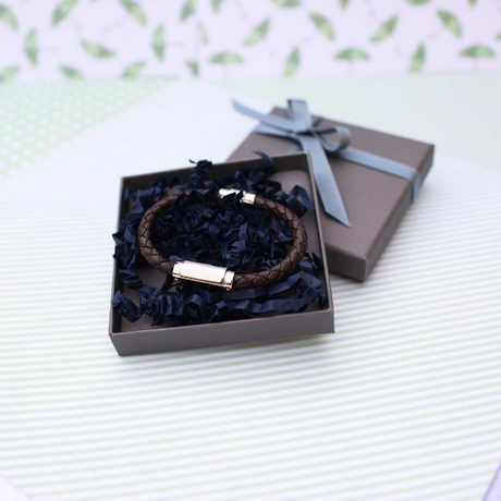 Personalised Twisted Mens Leather Bracelets: 2 - Bracelets By Gift Moments