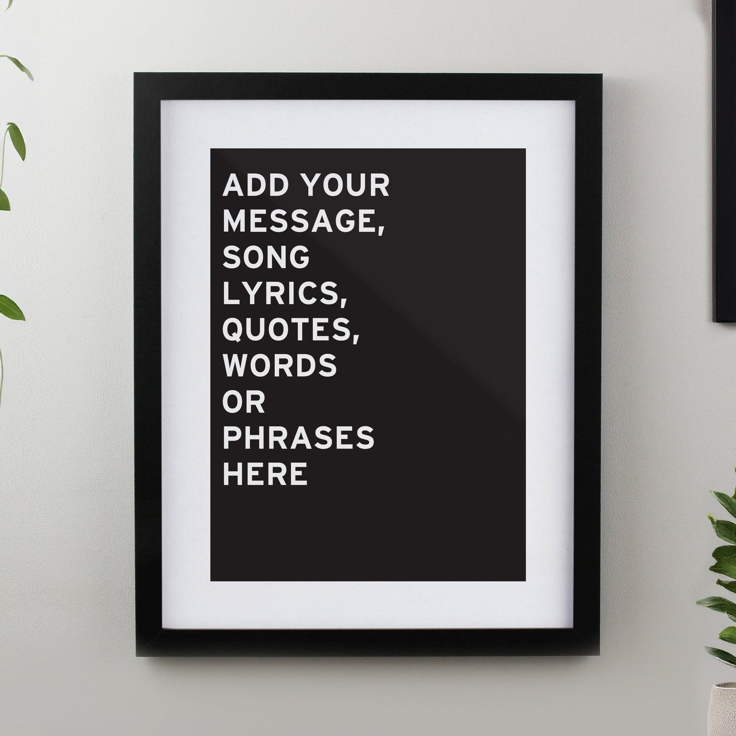 Personalised Typography Framed Prints: 2 - Black - Framed Prints By Gift Moments