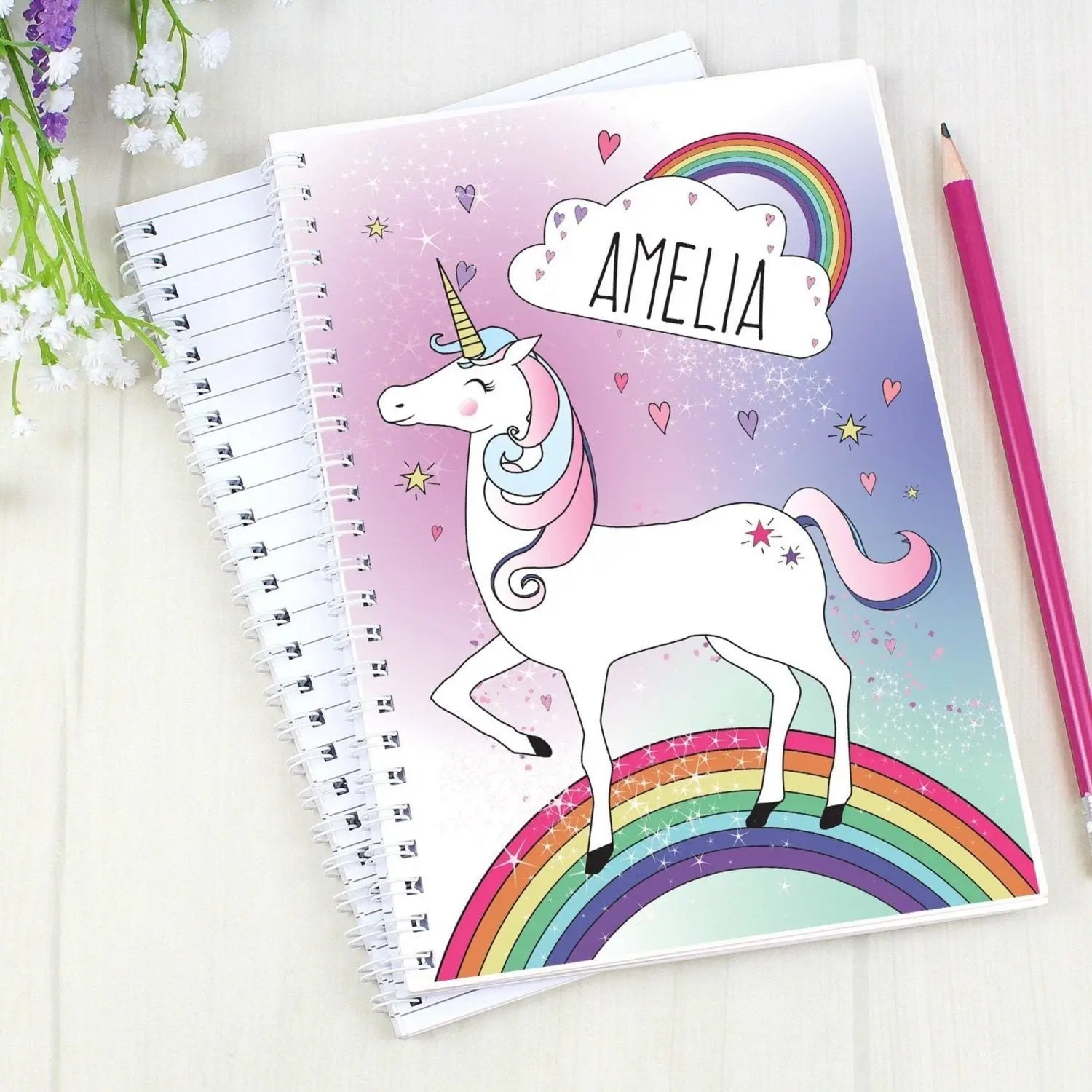 Personalised Unicorn A5 Notebook - Shop Notebooks At Gift Moments - 1