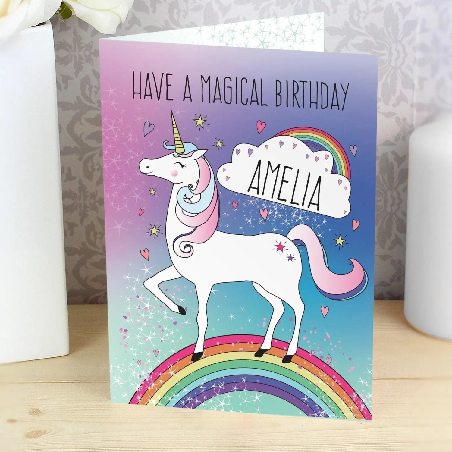 Personalised Unicorn Card: 1 - Greeting Cards By Gift Moments